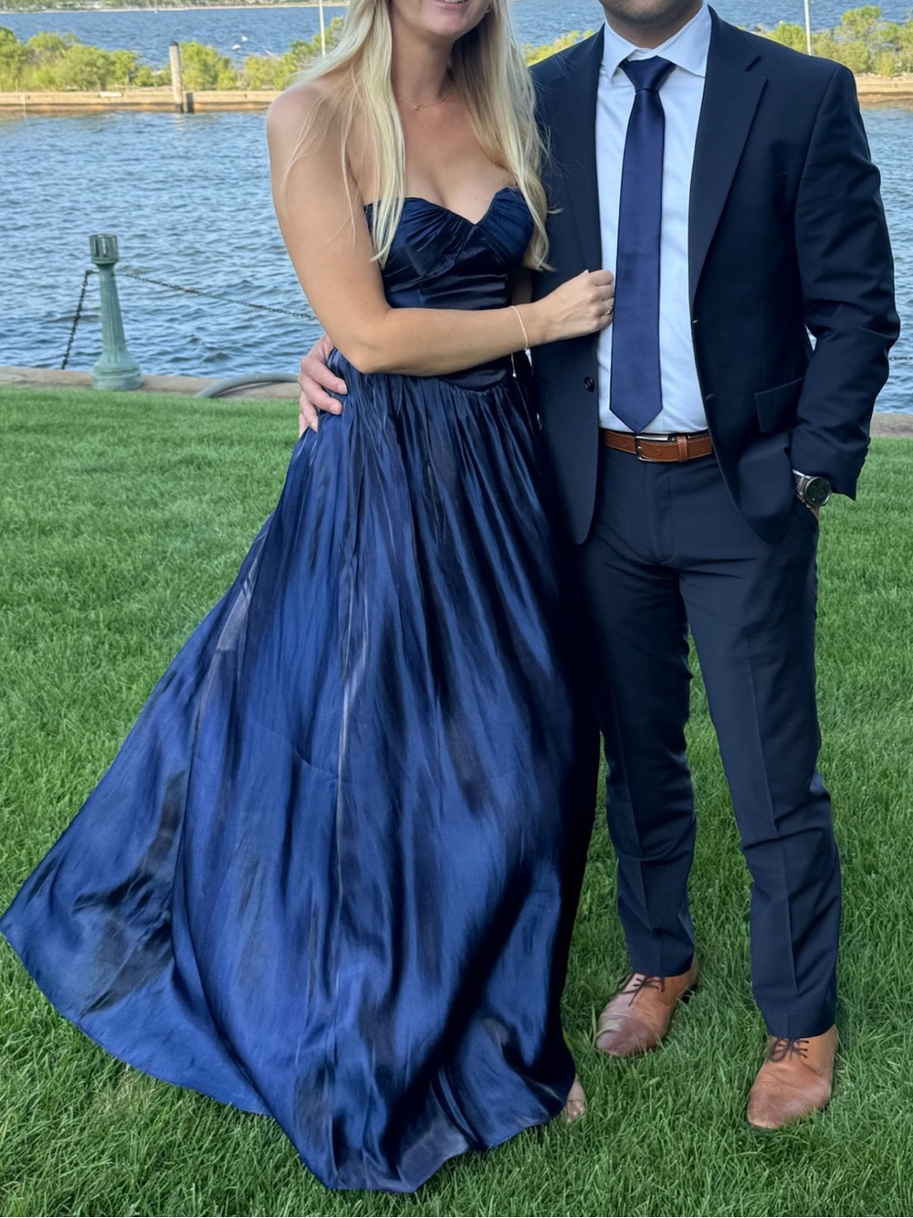 Lulus // Kylin Navy Satin Maxi Dress